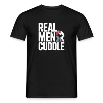 De vrais hommes câlinent Brazilian Jiu Jitsu MMA Judo BJJ - T-shirt homme - noir - Devant - AI Model Male 178 light (178cm)