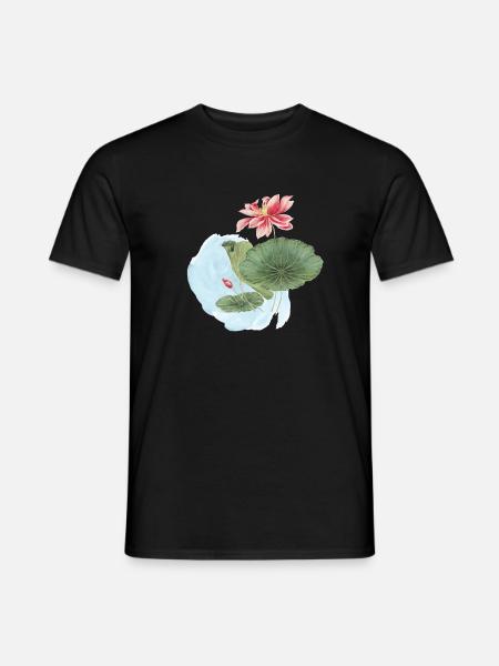 Water Lily Watercolor Blossom Magic - Men's T-Shirt - black