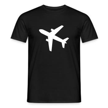 airplane - Men's T-Shirt - black - Front - AI Model Male 178 light (178cm)
