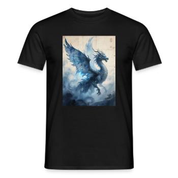 The Stormmaster: Yinglong – Flood - Men's T-Shirt - black - Front - AI Model Male 178 light (178cm)