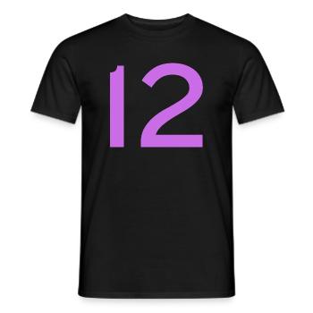 12 - Männer T-Shirt - Schwarz - Vorne - AI Model Male 178 light (178cm)