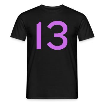 13 - Men's T-Shirt - black - Front - AI Model Male 178 light (178cm)
