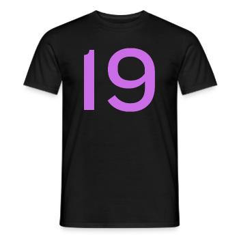 19 - Männer T-Shirt - Schwarz - Vorne - AI Model Male 178 light (178cm)