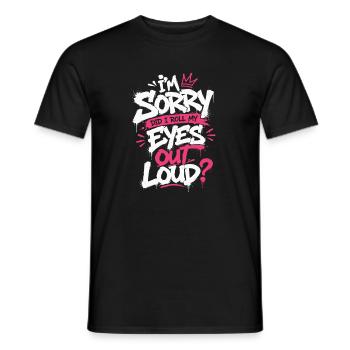 Sorry Eye Roll Graffiti Tee - Men's T-Shirt - black - Front - AI Model Male 178 light (178cm)