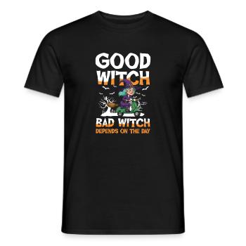 Good Witch Bad Witch Depends On The Day Funny - Men's T-Shirt - black - Front - AI Model Male 178 light (178cm)