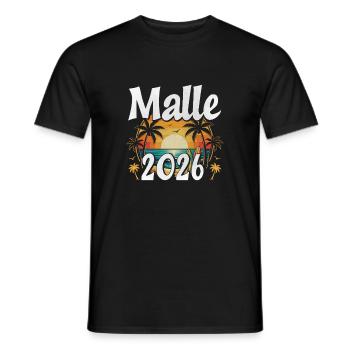 Malle 2026 - Men's T-Shirt - black - Front - AI Model Male 178 light (178cm)