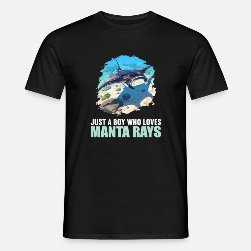 Rochen Mantarochen - Männer T-Shirt - Schwarz