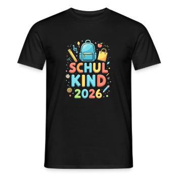 Schulkind 2026 Einschulung 2026 Schulanfang - Männer T-Shirt - Schwarz - Vorne - AI Model Male 178 light (178cm)