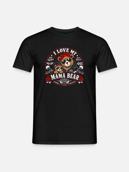 I Love My Mama Bear Style Biker Vintage - Männer T-Shirt - Schwarz
