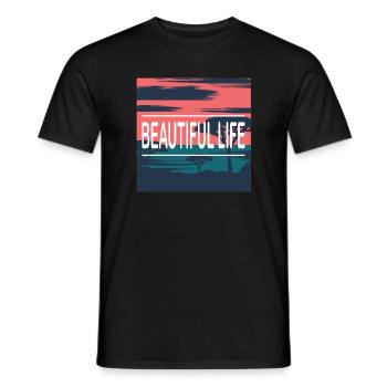 Beautiful Life Beach - Männer T-Shirt - Schwarz - Vorne - AI Model Male 178 light (178cm)