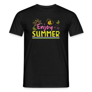 Enjoy the summer - Männer T-Shirt - Schwarz - Vorne - AI Model Male 178 light (178cm)