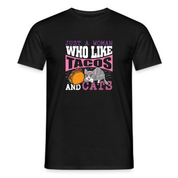 Taco Cat Domestic Cat Kitty Cat Owner - Men's T-Shirt - black - Front - AI Model Male 178 light (178cm)