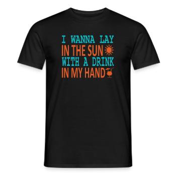 Lay in sun drink in hand - Männer T-Shirt - Schwarz - Vorne - AI Model Male 178 light (178cm)