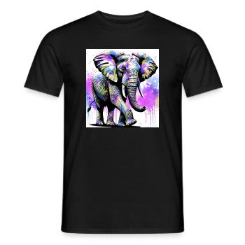Elefant - Männer T-Shirt - Schwarz - Vorne - AI Model Male 178 light (178cm)