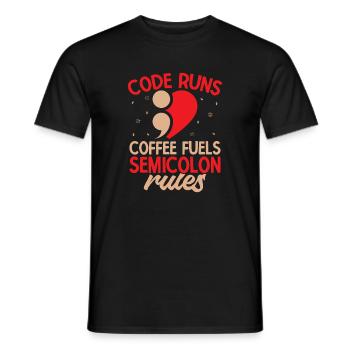 Préventive du suicide en point-virgule Carburant du café - T-shirt homme - noir - Devant - AI Model Male 178 light (178cm)