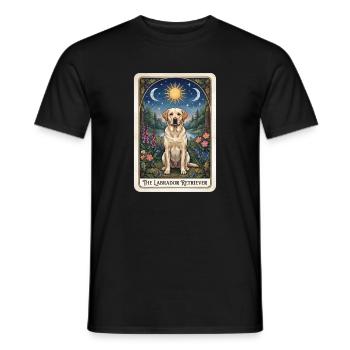 Labrador Retriever in the Moonlit Night Garden - Men's T-Shirt - black - Front - AI Model Male 178 light (178cm)