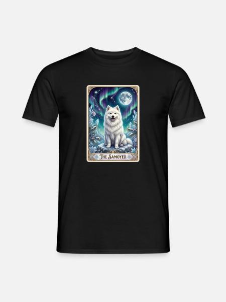 Samoyeds under the Northern Lights - Men's T-Shirt - black
