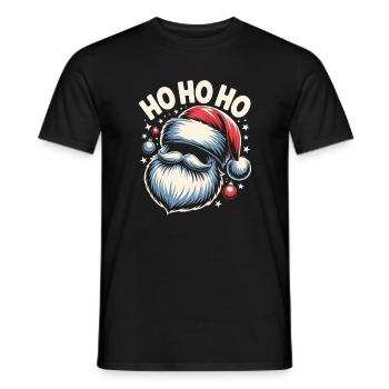 Ho Ho Ho Santa - Men's T-Shirt - black - Front - AI Model Male 178 light (178cm)