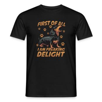 Kurzhaardackel Teckel Wiener Dog kleiner Jagdhund - Männer T-Shirt - Schwarz - Vorne - AI Model Male 178 light (178cm)