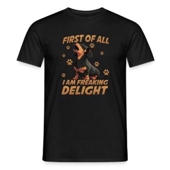 Kurzhaardackel Wursthund Dachshund Hundehalter - Männer T-Shirt - Schwarz - Vorne - AI Model Male 178 light (178cm)