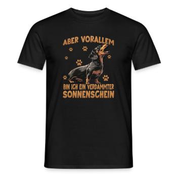 Teckel Wiener Dog kleiner Jagdhund Design - Männer T-Shirt - Schwarz - Vorne - AI Model Male 178 light (178cm)