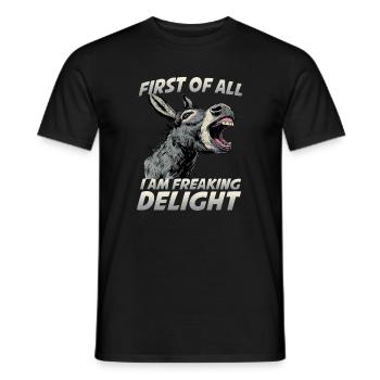 Esel Grauesel Eselfreund Tierhalter Design - Männer T-Shirt - Schwarz - Vorne - AI Model Male 178 light (178cm)