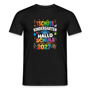 Tschüss Kindergarten Hallo Schule 2027 - Männer T-Shirt - Schwarz - Vorne - AI Model Male 178 light (178cm)