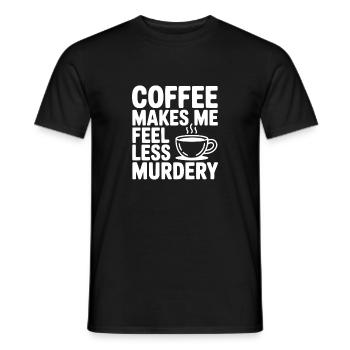 Kaffee lässt mich weniger mörderisch fühlen - Männer T-Shirt - Schwarz - Vorne - AI Model Male 178 light (178cm)