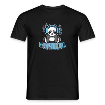 K-Pop And Chill Panda Bubble Tea Kawaii - Männer T-Shirt - Schwarz - Vorne - AI Model Male 178 light (178cm)