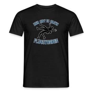 Kostenlose Flugstunden – Kampf-Silhouette - Männer T-Shirt - Schwarz - Vorne - AI Model Male 178 light (178cm)