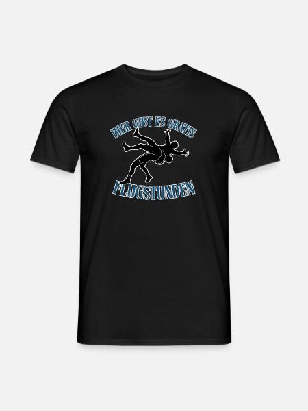 Kostenlose Flugstunden – Kampf-Silhouette - Männer T-Shirt - Schwarz