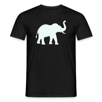 Elephant Silhouette Mint Pastel - Men's T-Shirt - black - Front - AI Model Male 178 light (178cm)