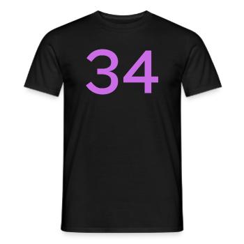 34 - Men's T-Shirt - black - Front - AI Model Male 178 light (178cm)