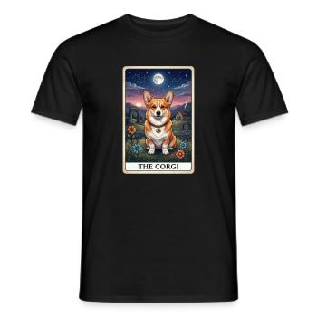 Corgi Mondschein im Sternenhimmel - Männer T-Shirt - Schwarz - Vorne - AI Model Male 178 light (178cm)