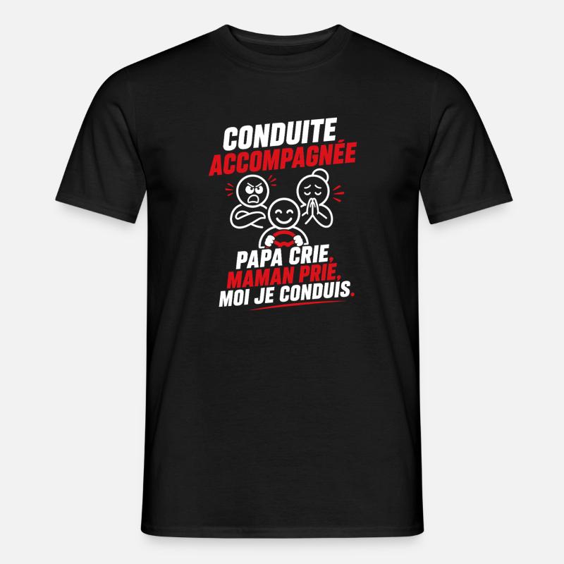 Conduite Accompagnée Papa Crie - T-shirt homme - noir