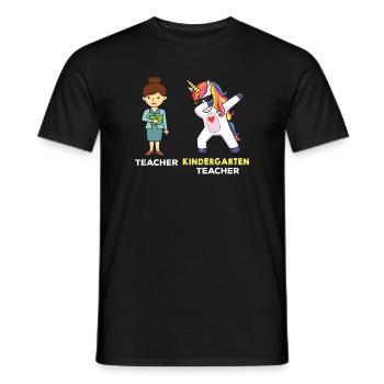 Kindergarten Teacher Dabbing Einhorn - Männer T-Shirt - Schwarz - Vorne - AI Model Male 178 light (178cm)