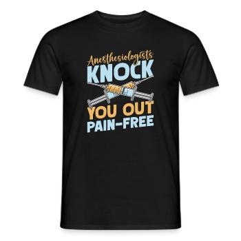 L’anesthésiste prépare une anesthésie sans douleur - T-shirt homme - noir - Devant - AI Model Male 178 light (178cm)