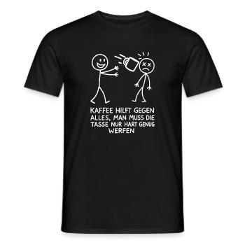 Morgenmuffel Kaffee Sarkasmus Spruch - Männer T-Shirt - Schwarz - Vorne - AI Model Male 178 light (178cm)