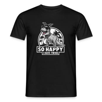 Dino Bandana: So Happy Gemini - Men's T-Shirt - black - Front - AI Model Male 178 light (178cm)
