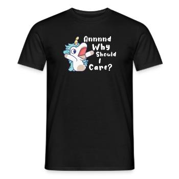 Unicorn Warum sollte es mich interessieren - Männer T-Shirt - Schwarz - Vorne - AI Model Male 178 light (178cm)