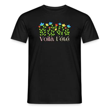 Voila l'été Floral Burst - Men's T-Shirt - black - Front - AI Model Male 178 light (178cm)