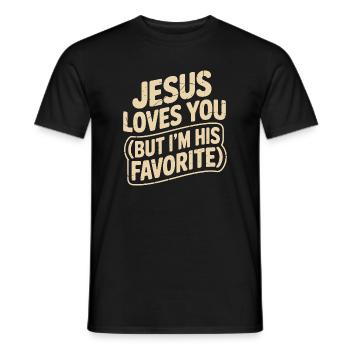 Jesus liebt dich, aber ich bin sein Liebling - Männer T-Shirt - Schwarz - Vorne - AI Model Male 178 light (178cm)