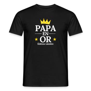 Papa en Or Édition Limitée - T-shirt homme - noir - Devant - AI Model Male 178 light (178cm)