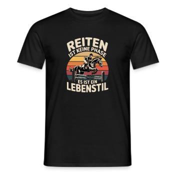 Reiten Ist Keine Phase Reiter Springreiten Pferd - Männer T-Shirt - Schwarz - Vorne - AI Model Male 178 light (178cm)
