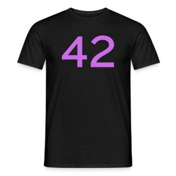 42 - Men's T-Shirt - black - Front - AI Model Male 178 light (178cm)