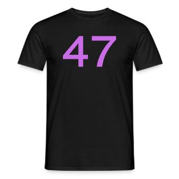 47 - Men's T-Shirt - black - Front - AI Model Male 178 light (178cm)