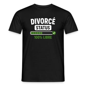 Divorcé Status Liberté Retrouvée - T-shirt homme - noir - Devant - AI Model Male 178 light (178cm)