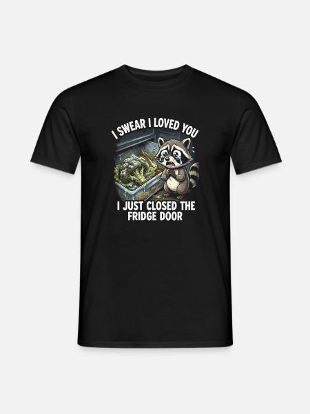 ADHS Waschbär Gemüsefach Kühlschrank Lustig - Männer T-Shirt - Schwarz