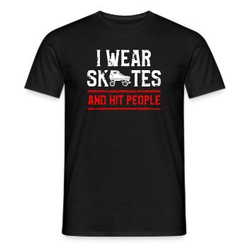 I Wear Skates Distressed Graphic - Men's T-Shirt - black - Front - AI Model Male 178 light (178cm)