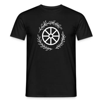 Roue du solstice d’été – Motif symbolique païen - T-shirt homme - noir - Devant - AI Model Male 178 light (178cm)